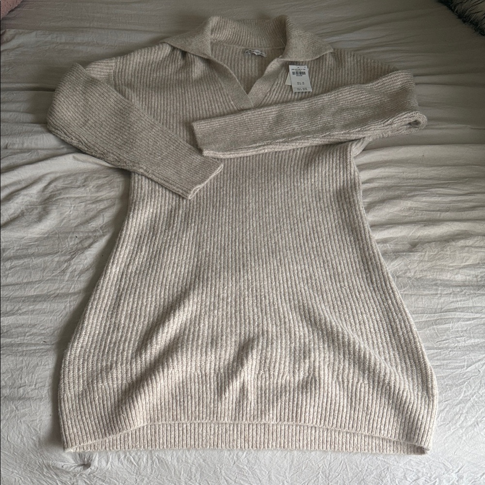Hollister Cream Cowl Neck Sweater Dress